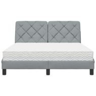 Легло с матрак, светлосиво, 140x190 см плат