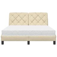 Легло с матрак, кремава, 140x200 см, плат