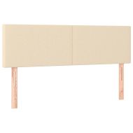 Османска легло с матрак и LED, кремаво, 140x200 см, плат