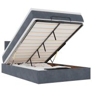 Османска легло с матрак и LED, тъмносиво, 120x190 см, кадифе