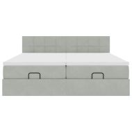 Османска легло с матраци и LED, светлосиво, 160x200 см, кадифе