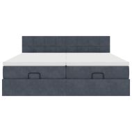 Османска легло с матраци и LED, тъмносиво, 160x200 см, кадифе