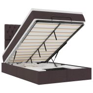 Османска легло с матрак, тъмнокафяво, 120x200 см, плат