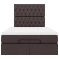 Османска легло с матрак, тъмнокафяво, 120x200 см, плат