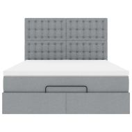 Османско легло с матрак Светло сиво 140x190 cm Плат