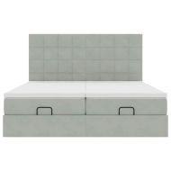 Османска легло с матраци и LED, светлосиво, 160x200 см, кадифе