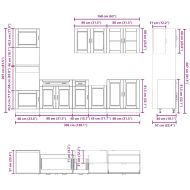 Комплект кухненски шкафове от 7 части Kalmar, инженерно дърво