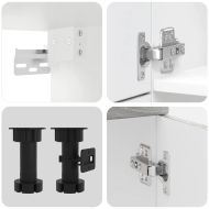 Комплект кухненски шкафове, 7 части, "Porto", сив, инженерно дърво сонома