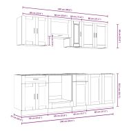 Комплект кухненски шкафове от 8 части Kalmar, инженерно дърво