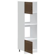 Шкафове за фурна, 2 бр., "Lucca", кафяв дъб, инженерно дърво