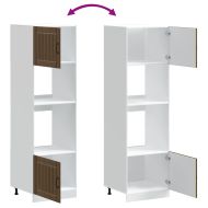 Шкафове за фурна, 2 бр., "Lucca", кафяв дъб, инженерно дърво