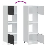 Шкафове за фурна 2 бр Porto, черен, инженерно дърво