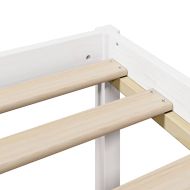 Легло с етажерка за книги, без матрак, 140x190 см, бор масив