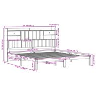 Легло с етажерка за книги, без матрак, 180x200 см, бор масив
