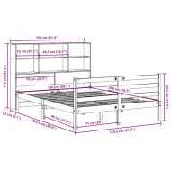 Легло с етажерка за книги, без матрак, 150x200 см, бор масив