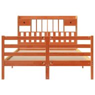 Легло с етажерка за книги, без матрак, 150x200 см, бор масив