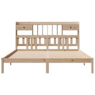 Легло с етажерка за книги, без матрак, 180x200 см, бор масив