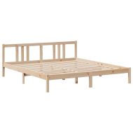 Легло с етажерка за книги, без матрак, 180x200 см, бор масив