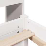 Легло с етажерка за книги, без матрак, 140x190 см, бор масив