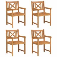 Градински стол 4 pcs Кафяво 56 х 56 х 90 см