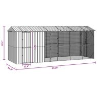 Клетка за птици Антрацит 645 x 208 x 247 см Поцинкована стомана