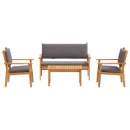 Градински Софа Комплект 4 pcs Кафяво 120 x 65,5 x 79 см
