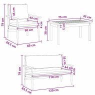 Градински Софа Комплект 4 pcs Кафяво 120 x 65,5 x 79 см