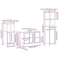 Комплект мебели за баня с чекмедже 3 pcs Сив сонома и Черен