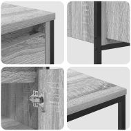 Комплект мебели за баня с рафт 3 pcs Сив Сономски дъб и черно