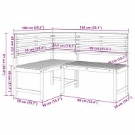 Комплект градинска пейка 3 pcs Кафяво Акациево дърво масив