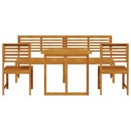 Градински бистро комплект 5 pcs Кафяво Акациево дърво масив