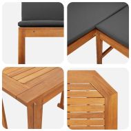 Комплект градинска пейка 4 pcs Кафяво Акациево дърво масив