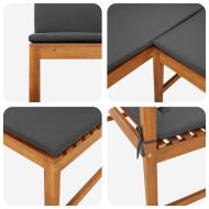 Комплект градинска пейка 3 pcs Кафяво Акациево дърво масив