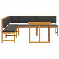 Комплект градинска пейка 4 pcs Кафяво Акациево дърво масив