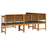 Комплект градинска пейка 4 pcs Кафяво Акациево дърво масив