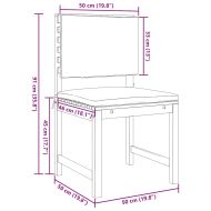 Градински бистро комплект 3 pcs Кафяво Акациево дърво масив