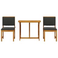 Градински бистро комплект 3 pcs Кафяво Акациево дърво масив