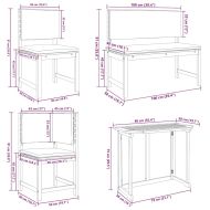 Градински бистро комплект 4 pcs Кафяво Акациево дърво масив