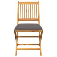 Сгъваем стол с възглавница 4 pcs Сив 49 x 57.5 x 92см