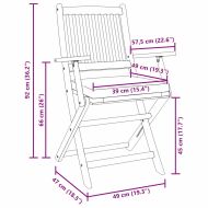 Сгъваем стол с възглавница 4 pcs Сив 49 x 57.5 x 92см