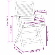 Сгъваем стол с възглавница 8 pcs Бяло 49 x 57.5 x 92см