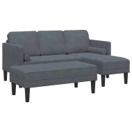 Комплект дивани 2 pcs Тъмносив 173 x 131 x 67 см Кадифе