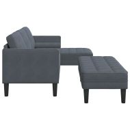 Комплект дивани 2 pcs Тъмносив 173 x 131 x 67 см Кадифе
