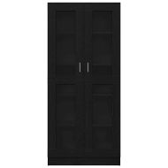 Шкаф за книги Черен дъб 82,5 x 30,5 x 185 см Инженерно дърво