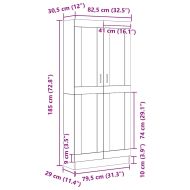 Шкаф за книги Черен дъб 82,5 x 30,5 x 185 см Инженерно дърво