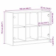 Служебен шкаф Черен дъб 102 x 37 x 75.5 см Инженерно дърво