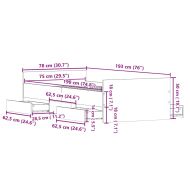 Рамка за легло Черния дъб 193 x 78 x 50 см Инженерно дърво