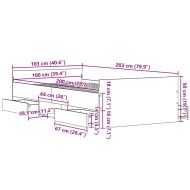Рамка за легло с таблото Черен дъб 100 x 200 cm Инженерно дърво