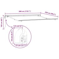 Сгъваем навес 300 x 250 cm Червен и бял