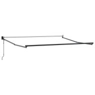 Сгъваем навес Жълт и сив и бял 350 x 250 cm текстил